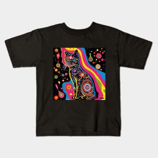 Psychedelic Cat Kids T-Shirt